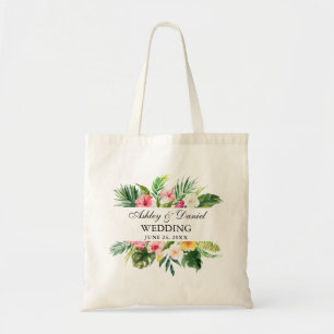 Bolsa Tote Casamento Floral Tropical Watercolor