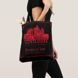 Bolsa Tote Casamento Fronteira do Castelo Vampírico Gótico Pr