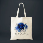 Bolsa Tote Casamento Metálico Real Azul Prateado Metálico Par<br><div class="desc">Elegante e azul-real do tema prateado Bridesmaid presente dote bolsa com elegante buquê de flores azuis,  Marinhos,  prata,  cor branca pura do rosa e folhas verdes do eucalipto. Entre em contato comigo para obter ajuda sobre a personalização ou se você precisar de outro produto com este design.</div>