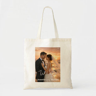 Bolsa Tote Casamento Minimalista Moderno Foto do Pôr do Sol n