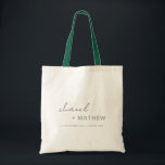 Bolsa Tote Casamento Mínimo de Tipografia de Script Branco Pr<br><div class="desc">Se precisar de mais alguma personalização,  por favor,  sinta-se à vontade para me enviar uma mensagem em yellowfebstudio@gmail.com.</div>