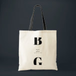 Bolsa Tote Casamento Mínimo Moderno do Monograma Negro e Bran<br><div class="desc">Um moderno design de monograma preto e branco minimalista. Um design único que usa elementos contemporâneos e tipografia. Um simples design elegante preto e branco monograma. Um na moda moderno design com elementos contemporâneos. Os convites de casamento e outros artigos de papelaria também estão disponíveis.</div>
