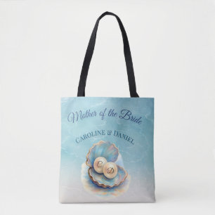 Bolsa Tote Casamento na Praia Pérolas Concha Elegante Tema Oc