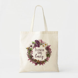 Bolsa Tote Casamento outono Wreath Plum Flower Girl ID465