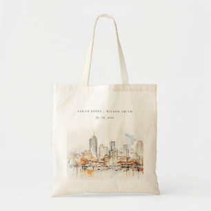 Bolsa Tote Casamento Paisagem Aquarela Atlanta Geórgia