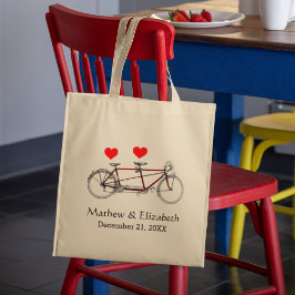 Bolsa Tote Casamento Personalizado Da Bicicleta De Bicicleta 