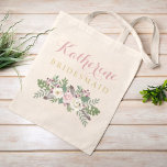 Bolsa Tote Casamento Personalizado De Boho Floral Cor-De-Rosa<br><div class="desc">Nossa vintage boho floral bridesmaid tote bag apresenta um arranjo floral moderno de rosas românticos, peônias e flores anêmonas, verde e sopros boêmicos rústicos em tons ricos de rosa, rosa mauve, branco cremoso, verde musgo, cinza e ouro em uma cinza escura / fundo preto. Um esquema de cores dramático e...</div>