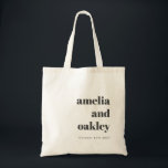 Bolsa Tote Casamento Personalizado De Retrô Branco Negro Mini<br><div class="desc">Branca Negra Mínima Negra Negra Branca Simples Banheira de Casamento Personalizado</div>