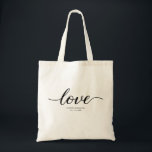 Bolsa Tote Casamento Personalizado De Script De Amor Branco N<br><div class="desc">Celebre o seu dia especial com o nosso "Amor Eterno - Saco de Casamento Elegante". Esta bolsa de tote maravilhosamente projetada apresenta a palavra "Amor" em uma estonteante e elegante escrita, perfeita para incorporar o romance e a elegância do seu casamento. Personalize esta bolsa de tote com os seus nomes...</div>