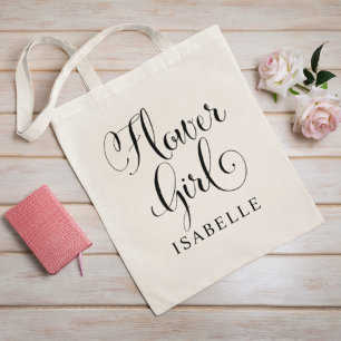 Bolsa Tote Casamento Personalizado de Script Preto para Rapar