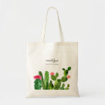 Bolsa Tote Casamento Personalizado do Jardim Elegante Cactus<br><div class="desc">Esta bela sacola de tote de casamento apresenta cactos florescentes lindos, aliados a tipografia elegante. Preencha-o com o essencial para seus convidados de casamento, como água de garrafa, chinelos, protetor solar, chocolates, etc. É a escolha perfeita para um casamento rústico mas elegante. Este design coordena-se com a nossa suíte de...</div>