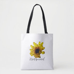 Bolsa Tote Casamento Personalizado Floral Amarelo Ouro Brides