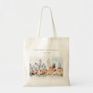 Bolsa Tote Casamento por Aquarela de Skyline do Elegante Denv