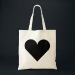 Bolsa Tote Casamento preto do coração<br><div class="desc">Esta é sacola bonita para amantes com a imagem do coração preto para o recem casados e a toda a outra ocasião. Mesmo pode ser personalizada com seu nome ou logotipo.</div>