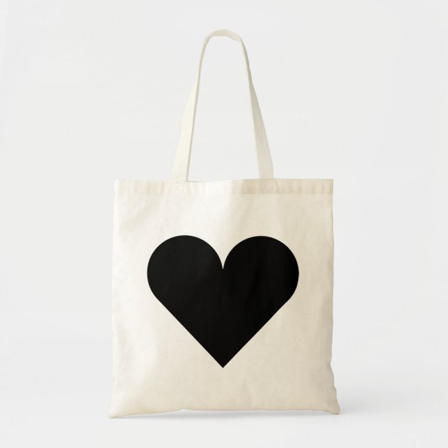 Bolsa Tote Casamento preto do coração (Frente)