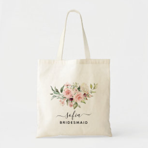 Bolsa Tote Casamento Romântico de Rosas Rosa Floral de Brides