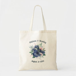 Bolsa Tote Casamento Rustic Blue Eucalyptus Watercolor