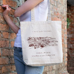 Bolsa Tote Casamento Rustic Rust Brown Winery Mountain Sketch<br><div class="desc">Para qualquer outra personalização ou qualquer outro item correspondente,  entre em contato comigo em yellowfebstudio@gmail.com</div>