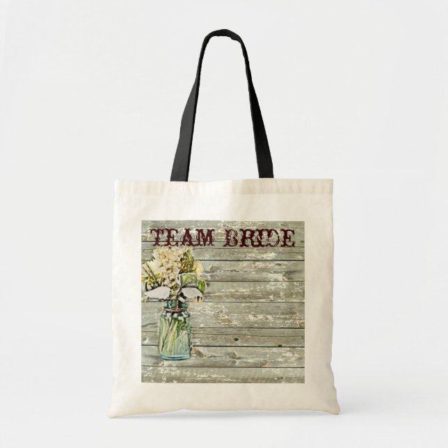 Bolsa Tote casamento rústico de pedras florais (Frente)