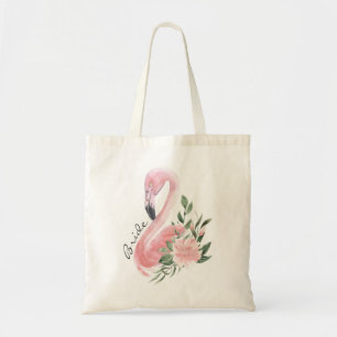 Bolsa Tote Casamento Tropical de Noiva Rosa Flamingo