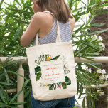 Bolsa Tote Casamento Tropical Floral Tropical de Peach Blush<br><div class="desc">Coleção de Paraíso Tropical Vibrante. - É um guião elegante de aquarela Ilustração de Brilho botânico tropical perfeito para o seu casamento Tropical Bright Fun e festas. É muito fácil personalizar, com seus detalhes pessoais. Se você precisar de outro produto ou personalização correspondente, por gentileza, envie uma mensagem via Zazzle....</div>