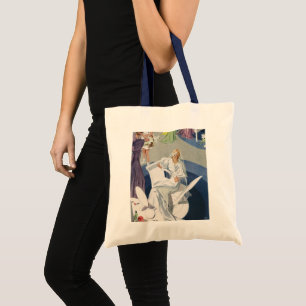 Bolsa Tote Casamento Vintage, Noiva Art Déco Moderna de Meado