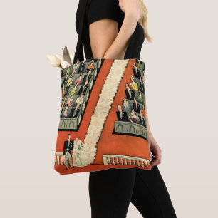 Bolsa Tote Casamento Vintage, Noiva e Noivo Art Déco Recém-Ca