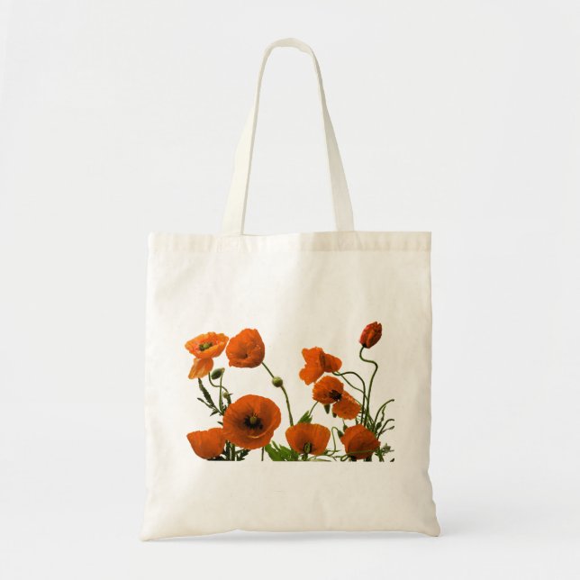 Bolsa Tote Casamentos Florais com Flores de Poppy Bridesmaid  (Frente)