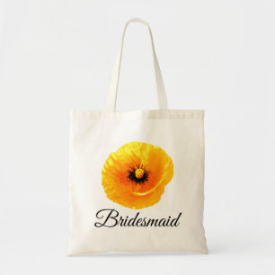 Bolsa Tote Casamentos Florais de Abstrato Amarelo Bridesmaid