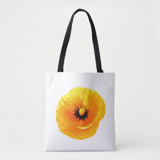 Bolsa Tote Casamentos Florais De ouro Amarelo Laranja Paposa  (Frente)