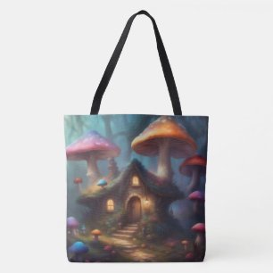 Bolsa Tote Casas de Cogumelos Caprichosas de Verão