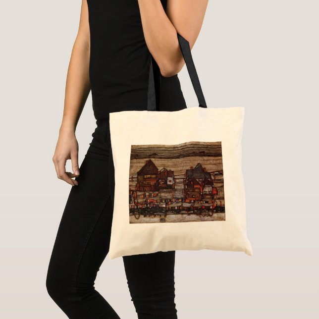 Bolsa Tote Casas de lavandaria (Seeburg II) por Egon Schiele (Frente (produto))