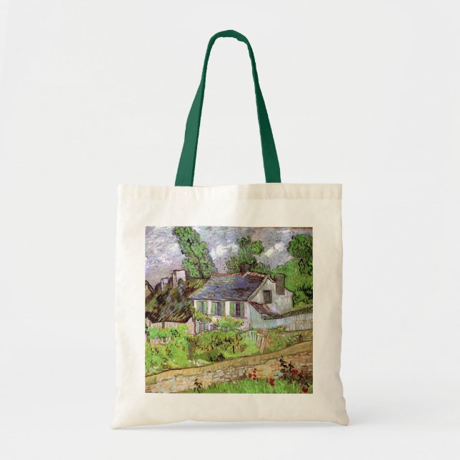 Bolsa Tote Casas em Auvers por Vincent van Gogh (Frente)