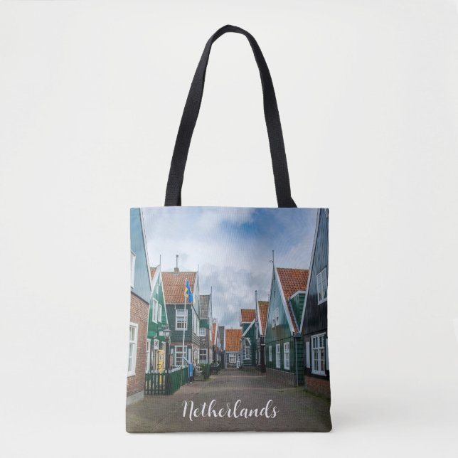 Bolsa Tote Casas tradicionais de madeira na aldeia de Marken (Frente)
