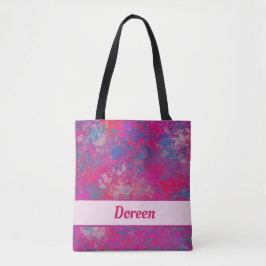 Bolsa Tote Cascata de Cor Moderna Rosa e Azul