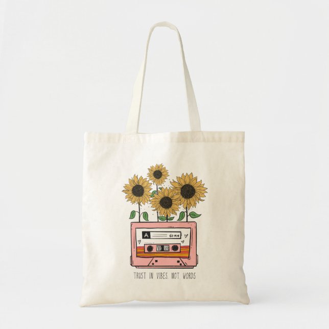 Bolsa Tote Cassete Girassol Vintage (Frente)