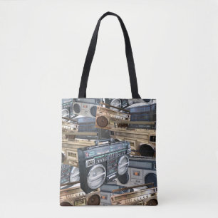 Bolsa Tote Cassete Retro Boombox de 1980 - Getto Blaster