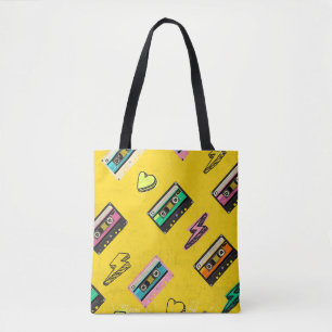 Bolsa Tote Cassete Retro: Design do Partido do Amor anos 80