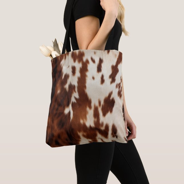 Bolsa Tote Castanho-Cream-Southwest Cowhide (Close Up)