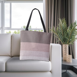 Bolsa Tote Castanho e bege riscado,