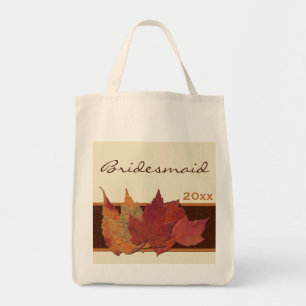 Bolsa Tote Castanho Laranja Caseira Folhas Secas Bridesmaid B