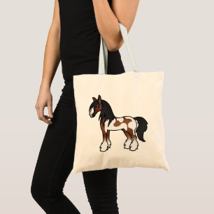 Bolsa Tote Castanho Pinto Gypsy Vanner/Shire/Clydesdale Horse