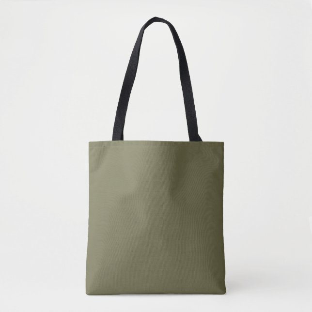 Bolsa Tote Castanho Verde Sólido por Coleções Premium (Frente)