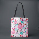 Bolsa Tote castelo da princesa infantil e unicórnio<br><div class="desc">Crianças sem costura princesa castelo e padrão de fundo de ilustração unicórnio no vetor © e ® Bigstock® - Todos os Direitos Reservados.</div>
