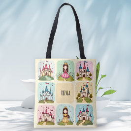 Bolsa Tote Castelo de Leite Adorável e Doodles Princesas