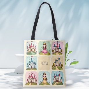 Bolsa Tote Castelo de Leite Adorável e Doodles Princesas