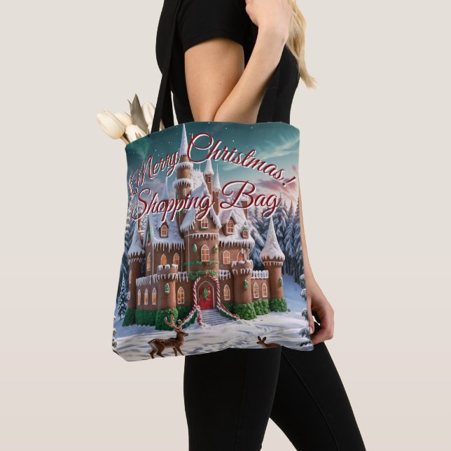 Bolsa Tote Castelo de Pão de Mel da Floresta de Natal (Close Up)