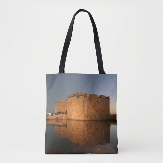 Bolsa Tote Castelo de Paphos e reflexões em Sunset (Frente)