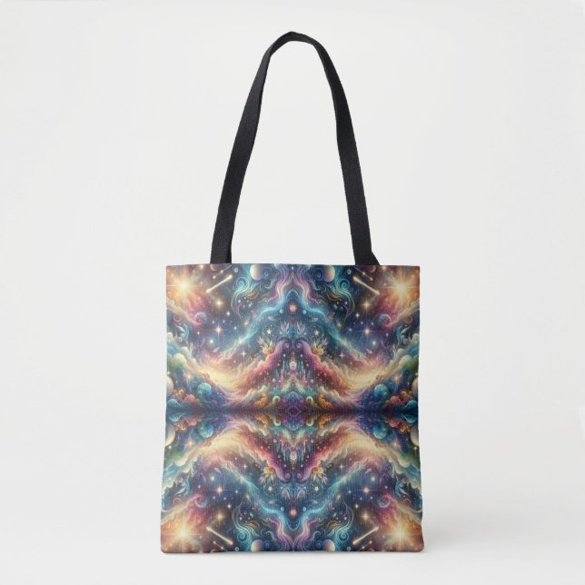 Bolsa Tote Castelo Distante Celestial Colorido de Fantasia Mí (Frente)