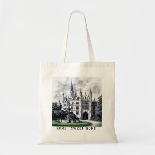 Bolsa Tote Castelo magnífico com texto personalizável